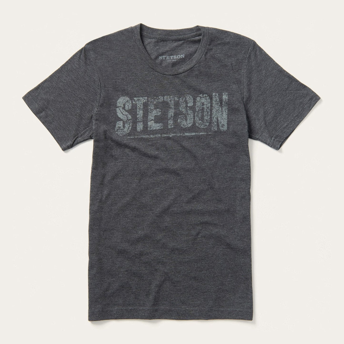 Distressed Stetson Graphic Tee Grey