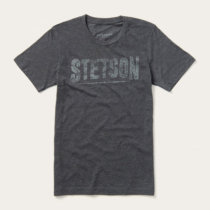 Distressed Stetson Graphic Tee Grey