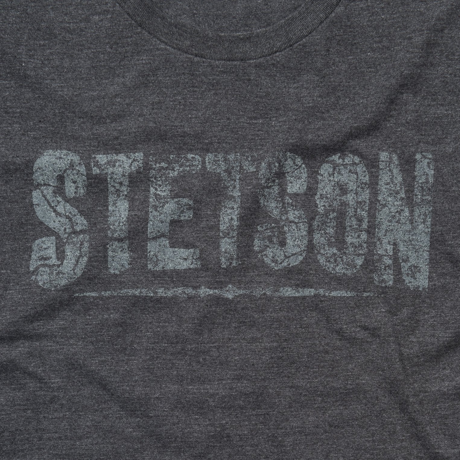 Distressed Stetson Graphic Tee Grey