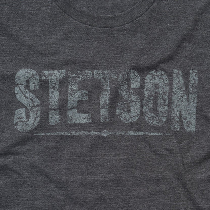 Distressed Stetson Graphic Tee Grey