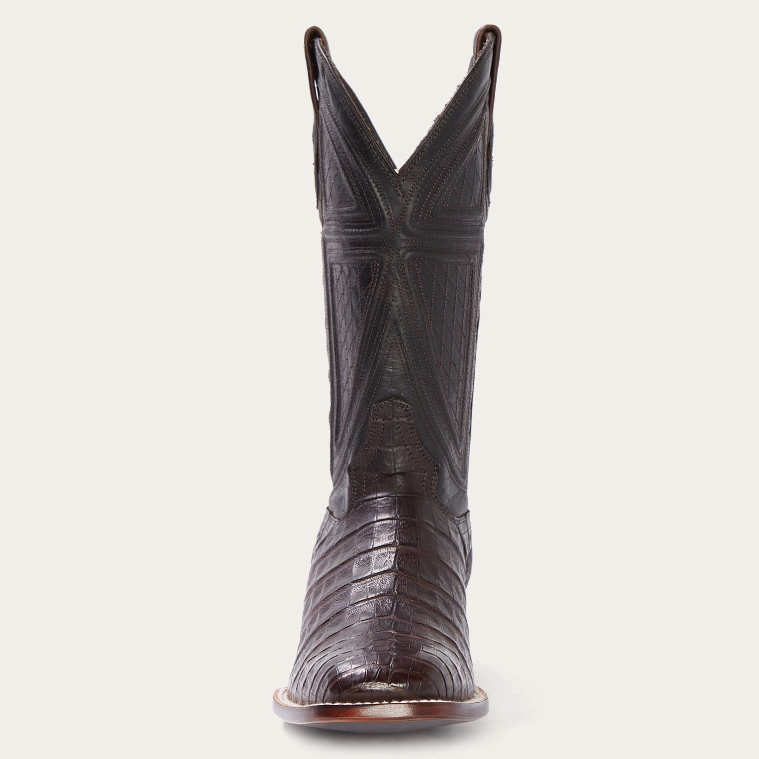 Kaycee Brown Caiman Belly Cowboy Boot Brown