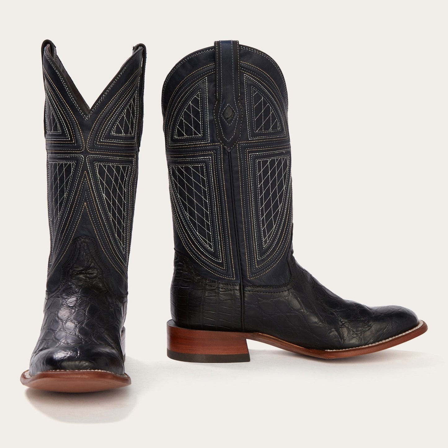 Black Falls Alligator Cowboy Boot Black