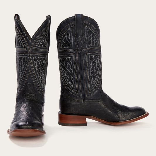 Black Falls Alligator Cowboy Boot Black