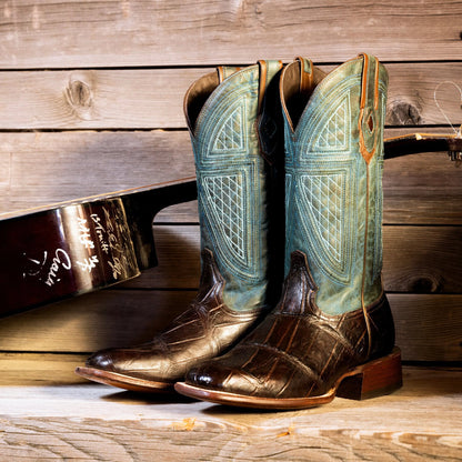 Big Horn Tobacco Alligator Cowboy Boot Brown