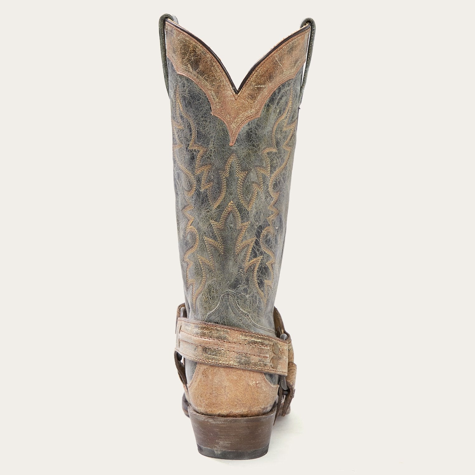 Sundance Kid Washed Crater Black Cowboy Boot Black