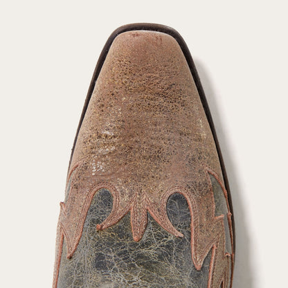Sundance Kid Washed Crater Black Cowboy Boot Black