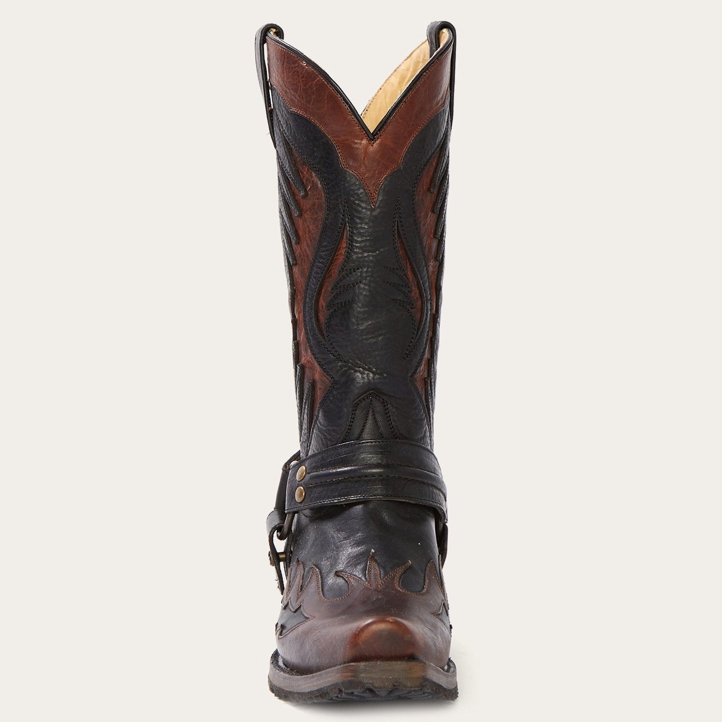 Biker Outlaw Oiled Leather Cowboy Boot Brown