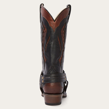 Biker Outlaw Oiled Leather Cowboy Boot Brown