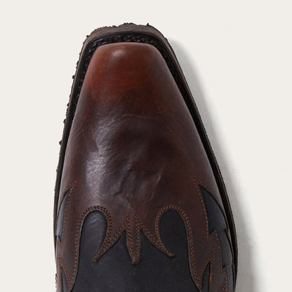 Biker Outlaw Oiled Leather Cowboy Boot Brown