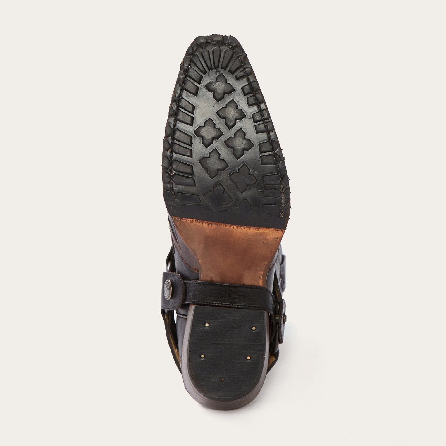Biker Outlaw Oiled Leather Cowboy Boot Brown