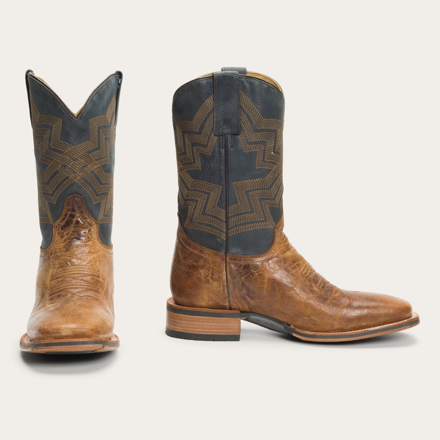 Goddard Burnished Blue & Brown Leather Boot Brown