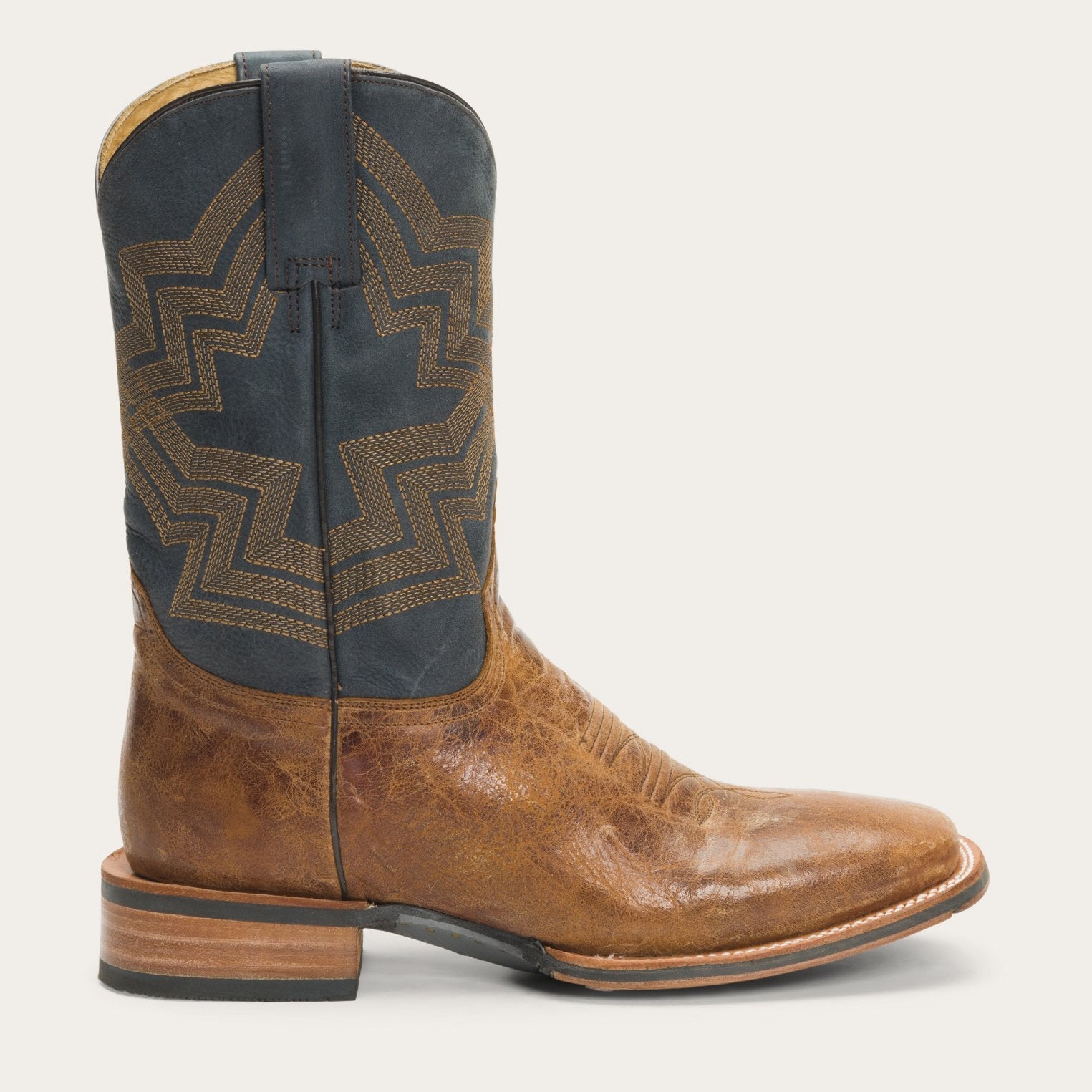 Goddard Burnished Blue & Brown Leather Boot Brown