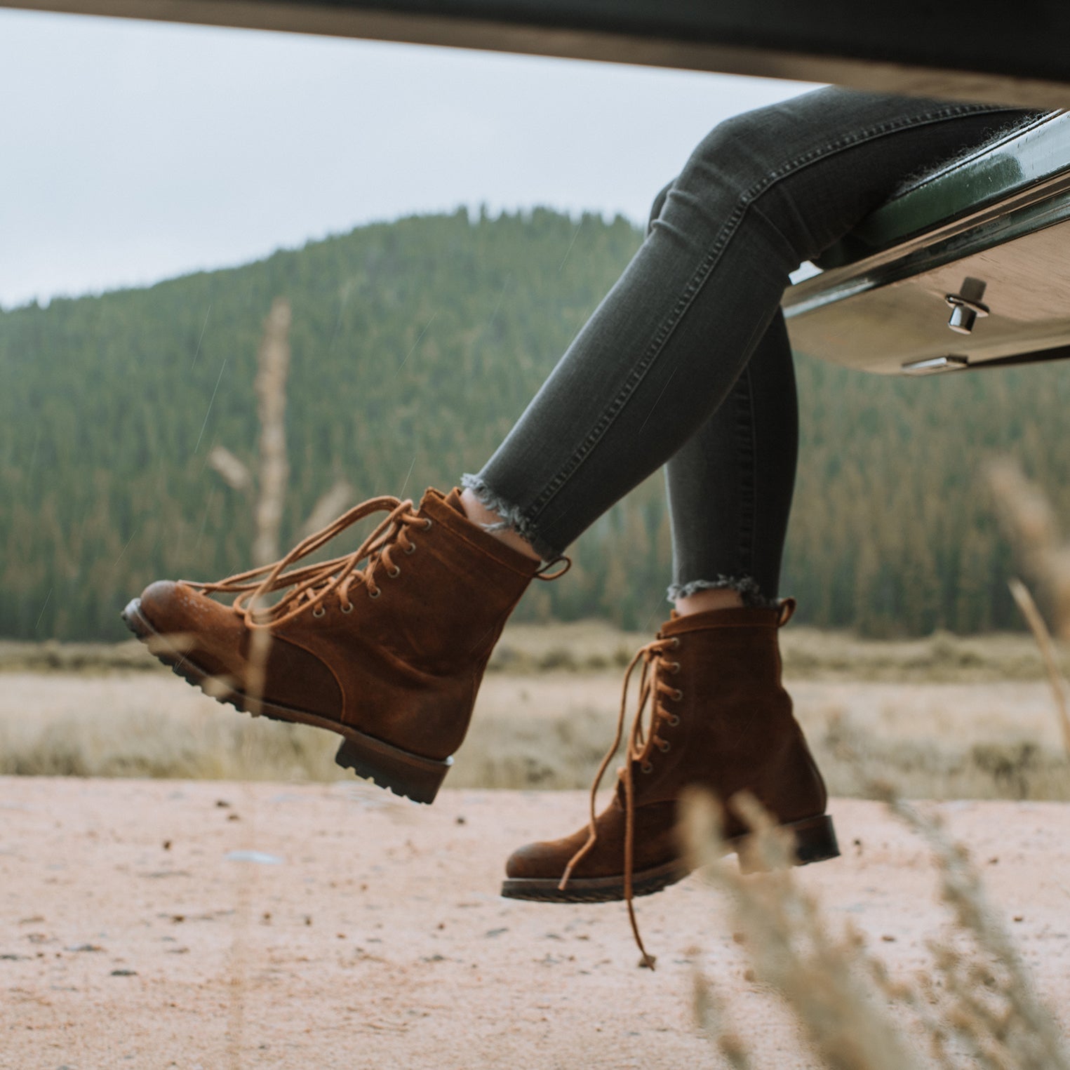 Sam Lace Up Brown Suede