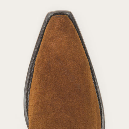 Halle Suede Fringe Side Zip Boot Brown