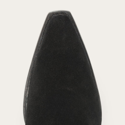 Halle Suede Fringe Side Zip Boot Black