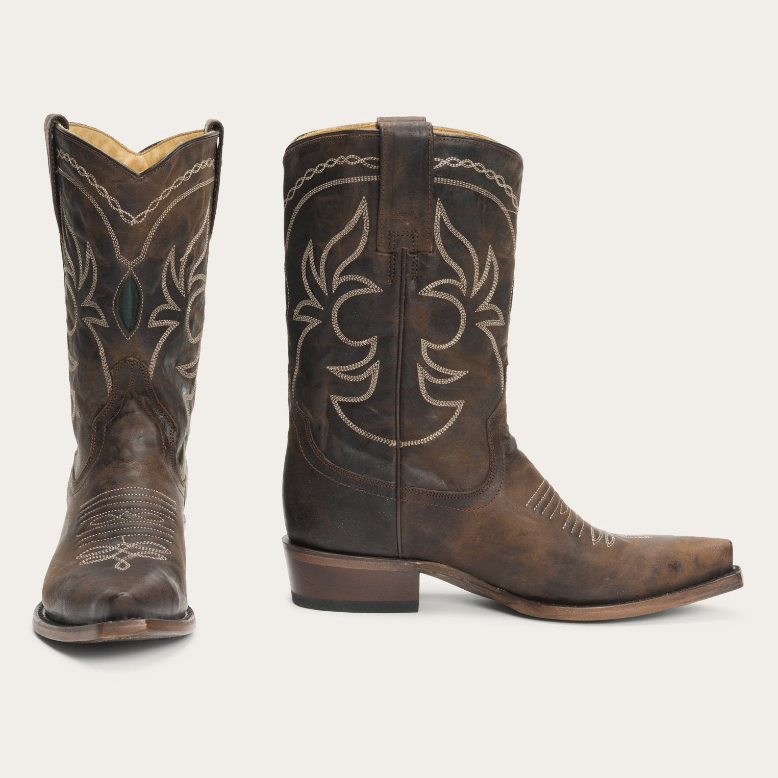 Iris Mid-Calf Embroidered Boot Brown