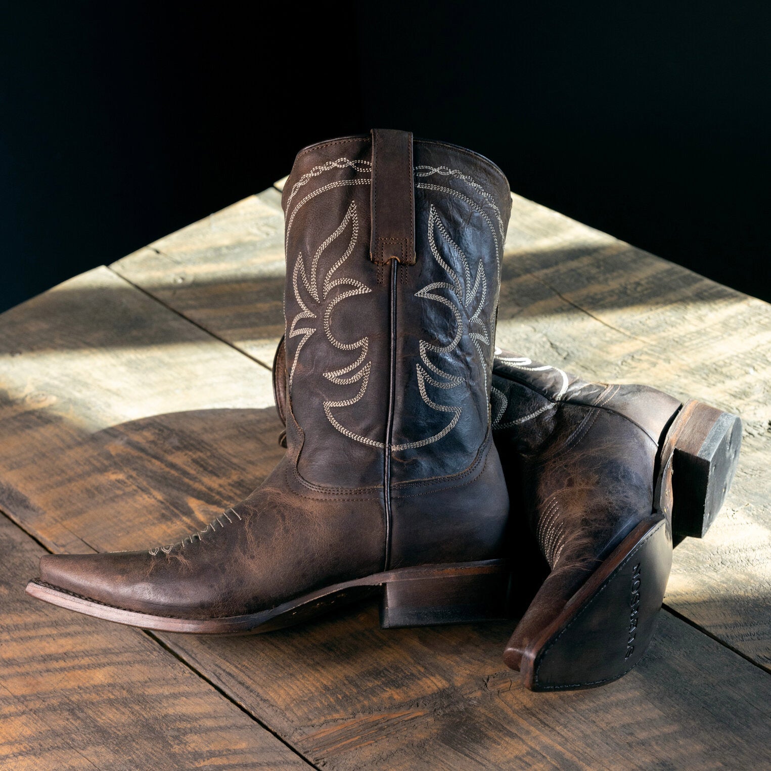 Iris Mid-Calf Embroidered Boot Brown