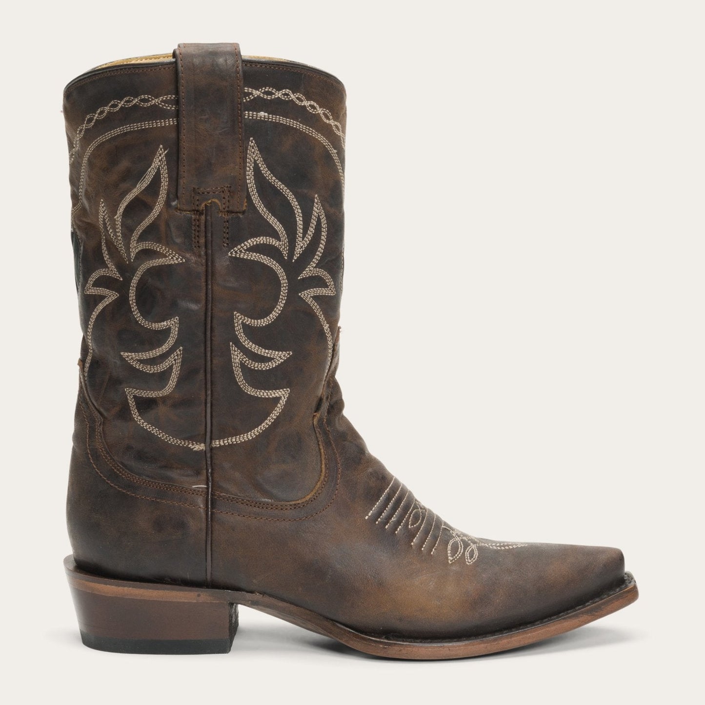 Iris Mid-Calf Embroidered Boot Brown