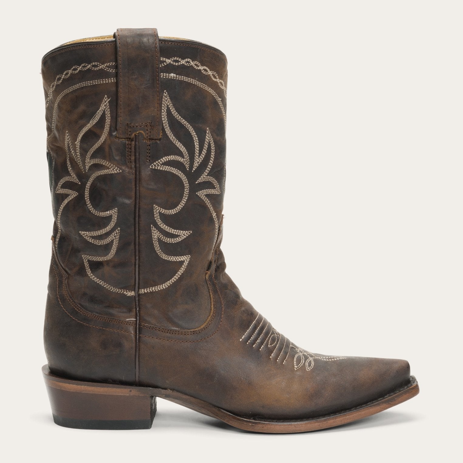 Iris Mid-Calf Embroidered Boot Brown