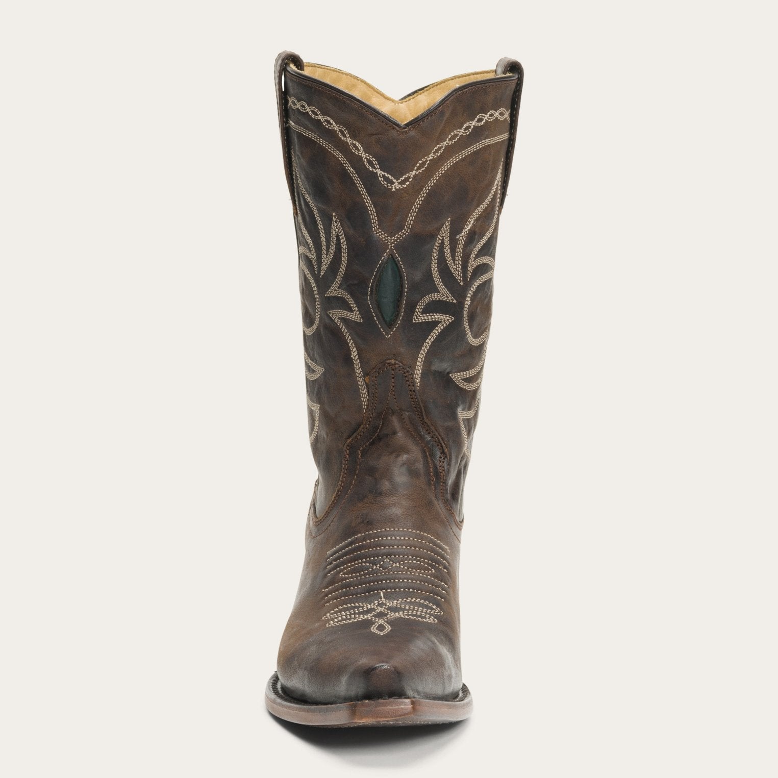 Iris Mid-Calf Embroidered Boot Brown