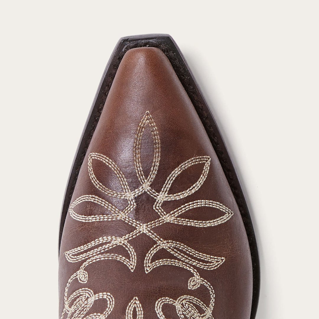Adeline Burnished Brown Back Zip Cowboy Boot Brown