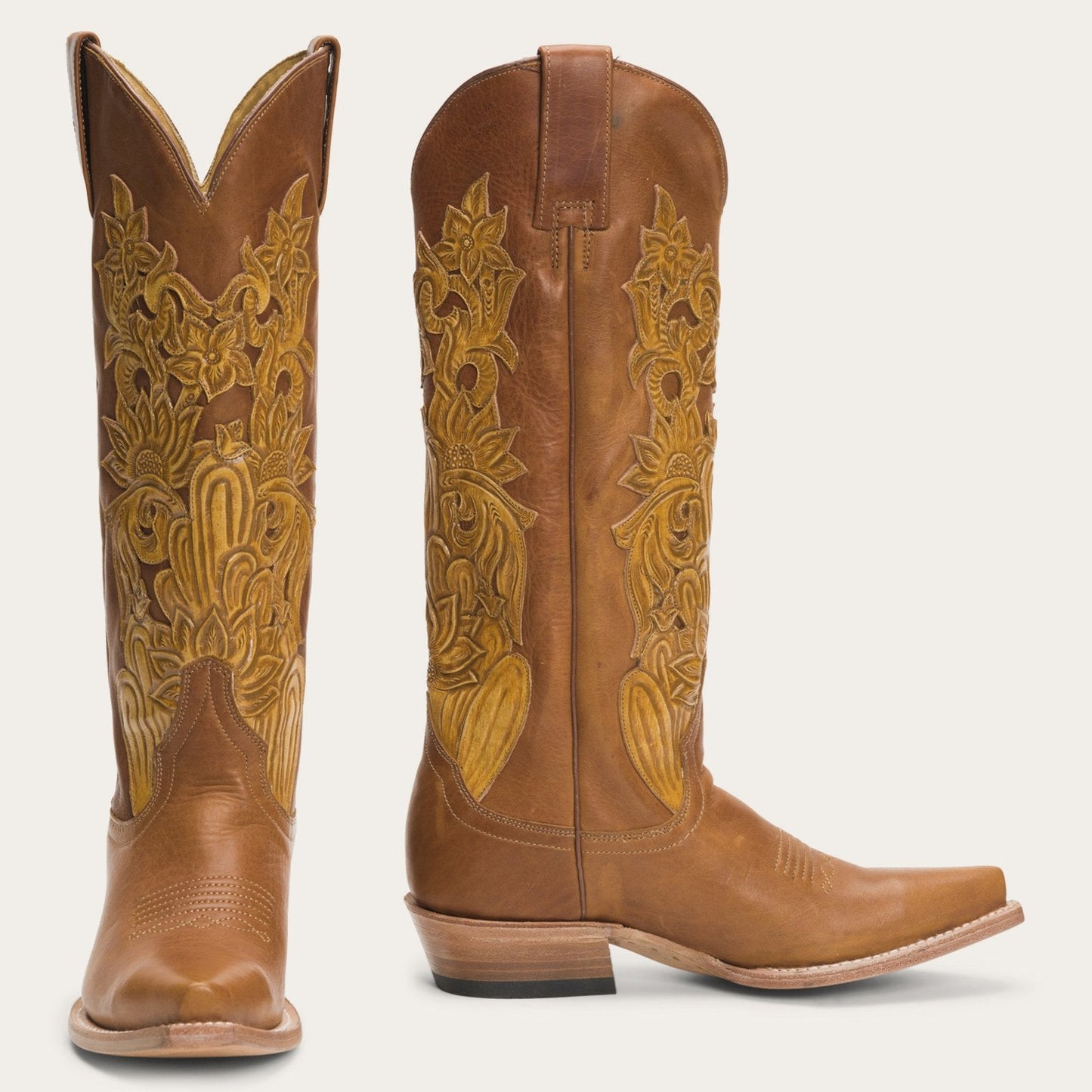 Jules Hand Tooled Leather Boot Brown