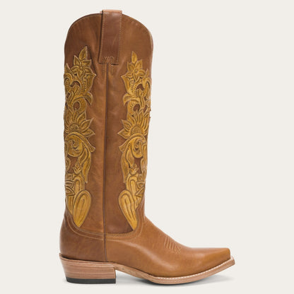 Jules Hand Tooled Leather Boot Brown