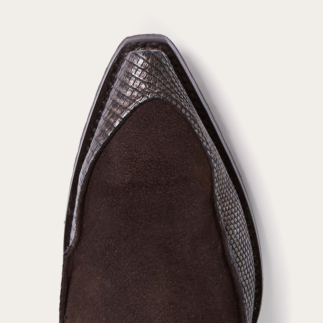 Dakota Brown Suede & Teju Cowboy Boot Brown
