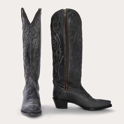 Blair Corded Side Zip Cowboy Boot Black