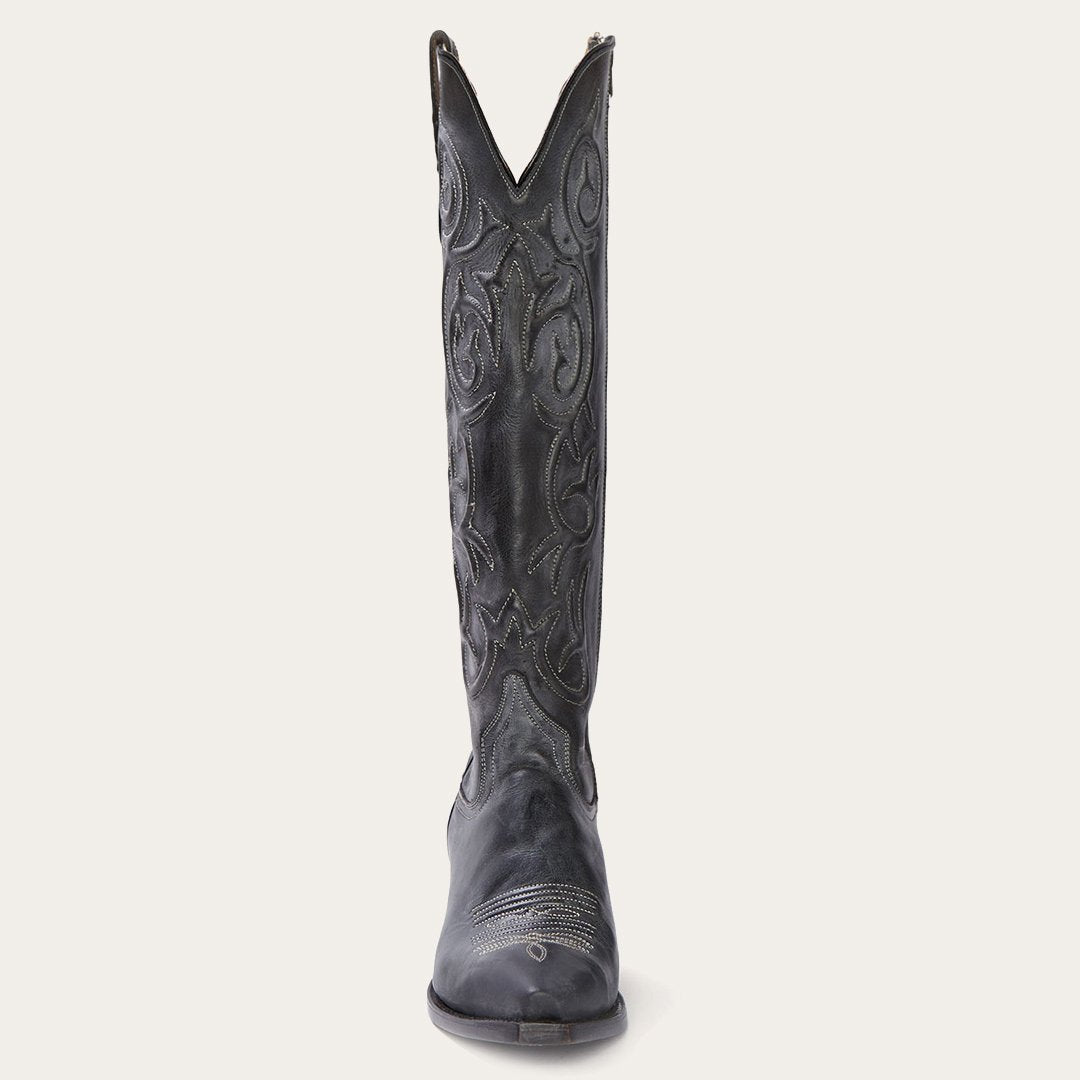 Blair Corded Side Zip Cowboy Boot Black