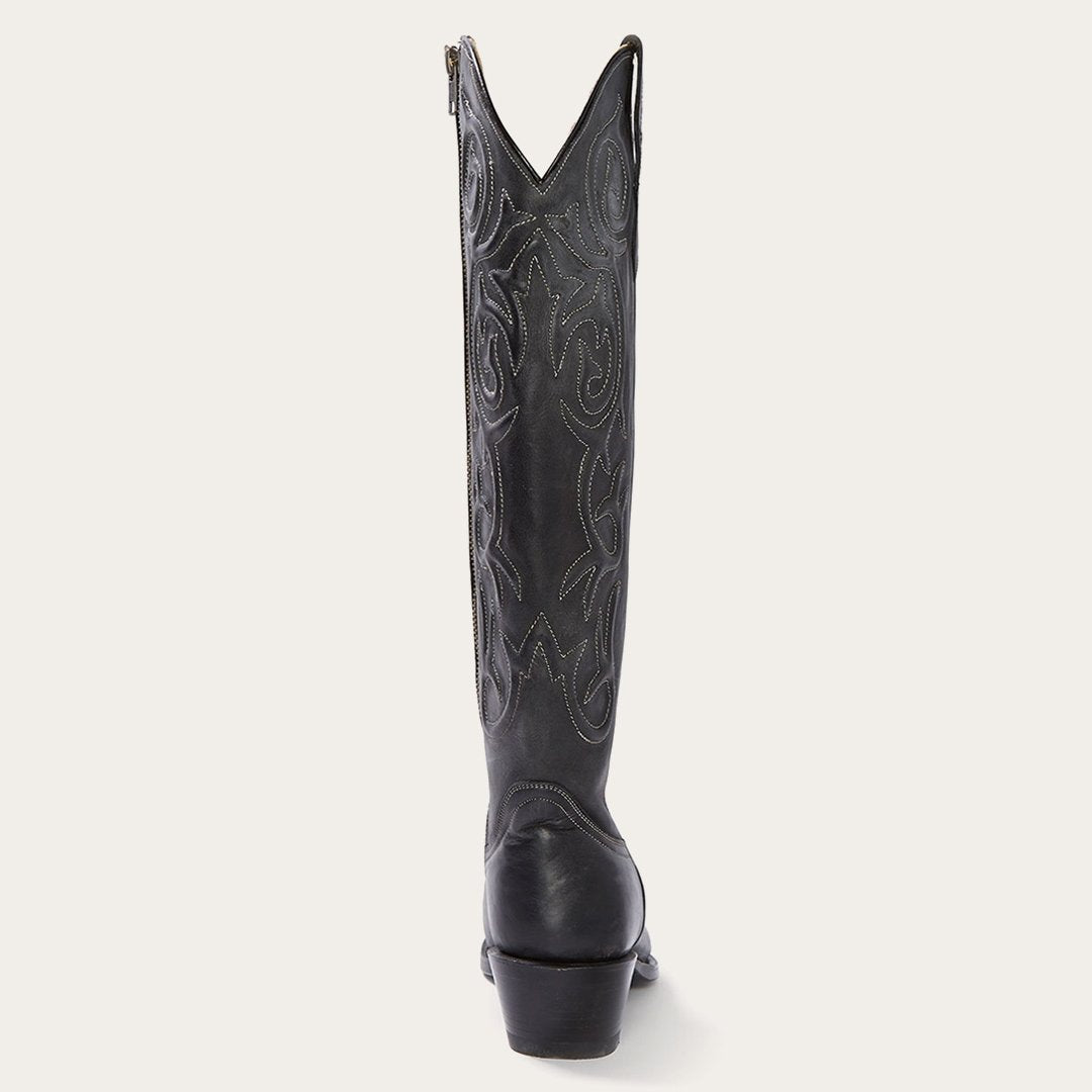 Blair Corded Side Zip Cowboy Boot Black