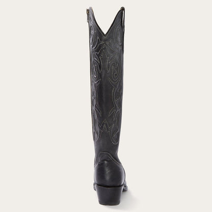 Blair Corded Side Zip Cowboy Boot Black