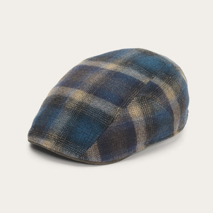 Ivy Virgin Wool Cap Blue Beige Check