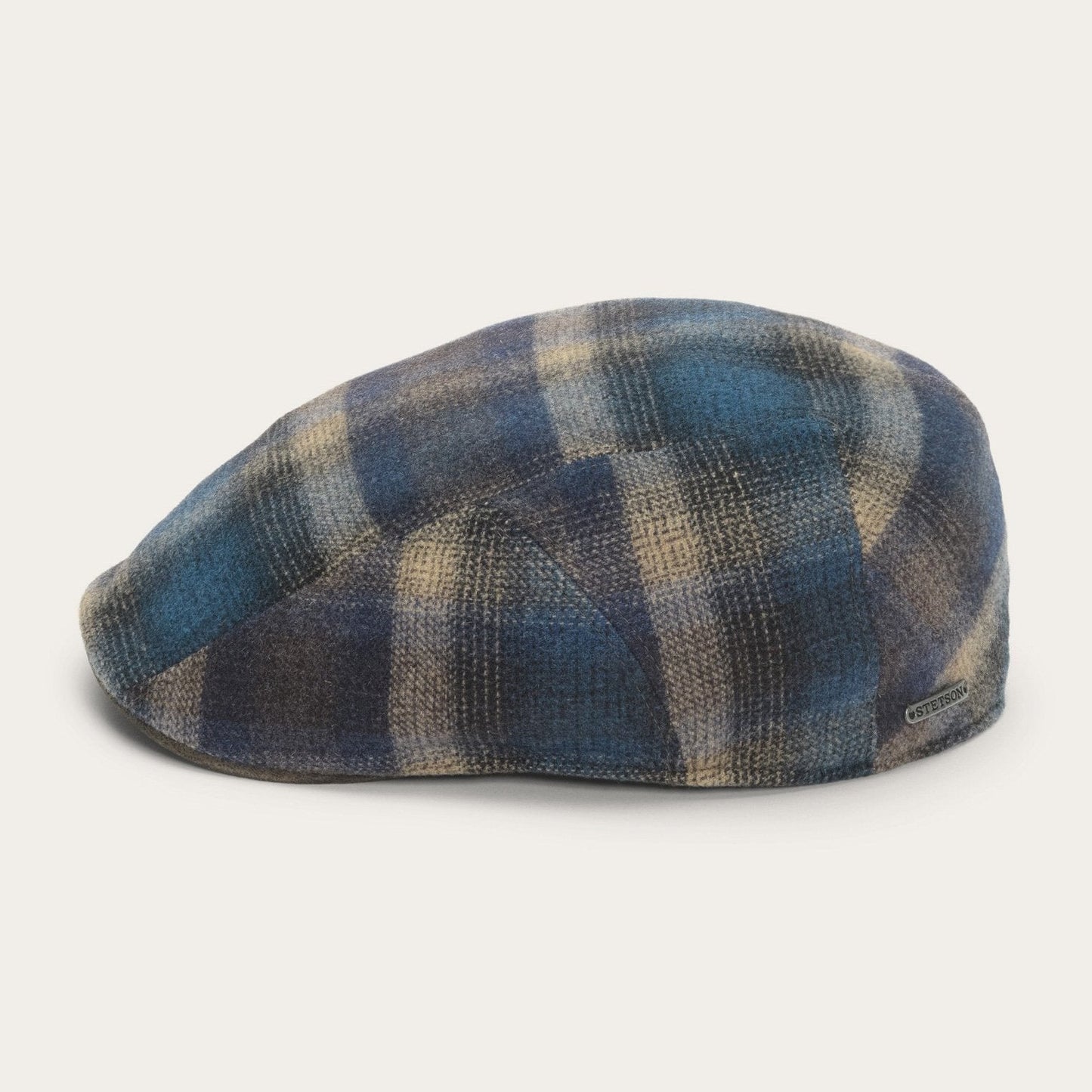 Ivy Virgin Wool Cap Blue Beige Check