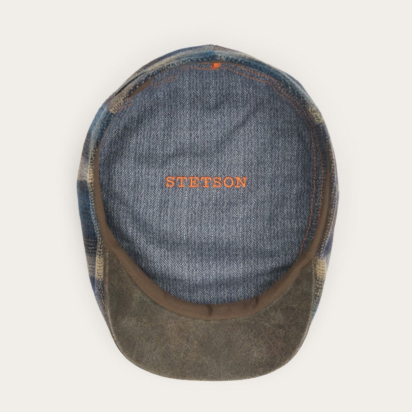 Ivy Virgin Wool Cap Blue Beige Check
