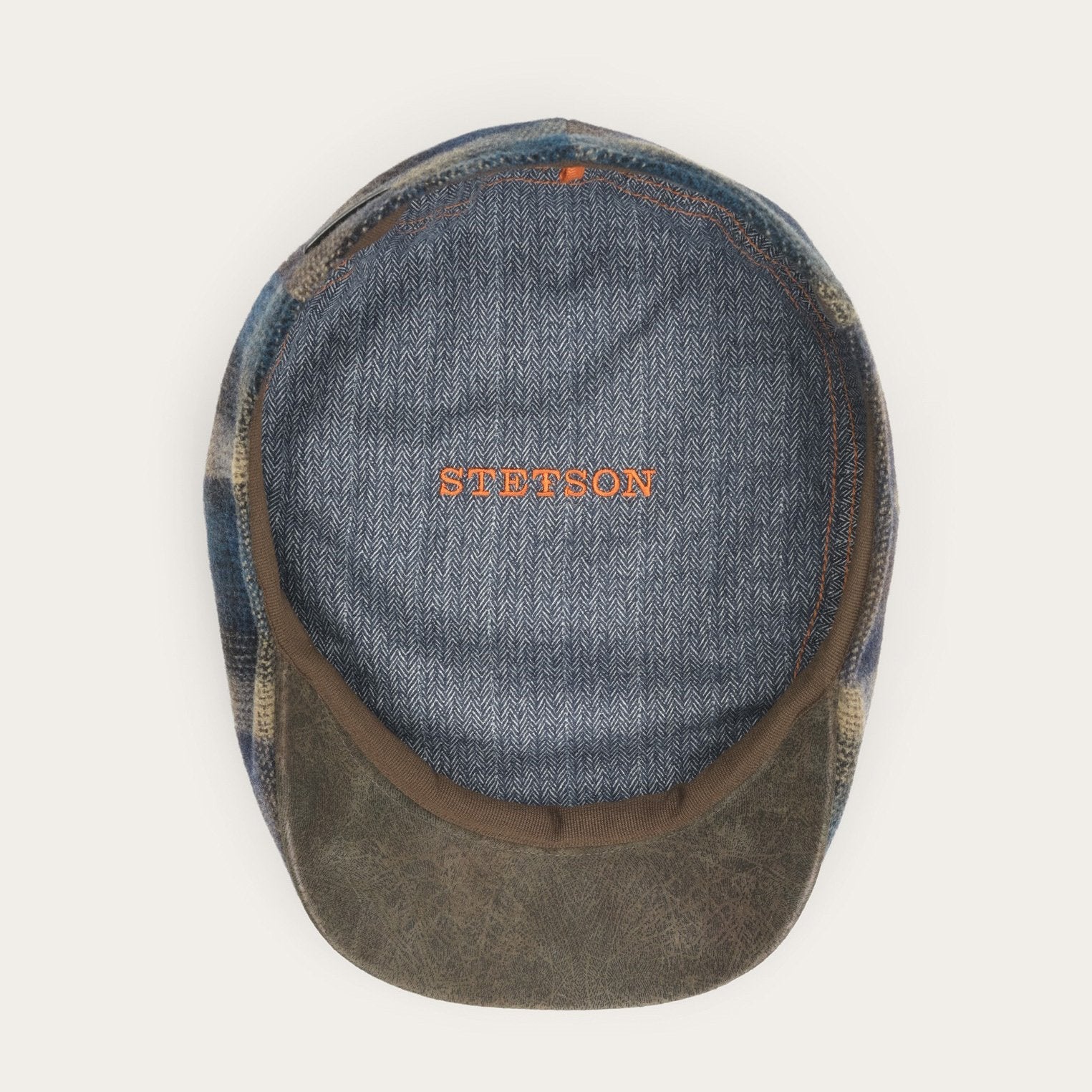 Ivy Virgin Wool Cap Blue Beige Check