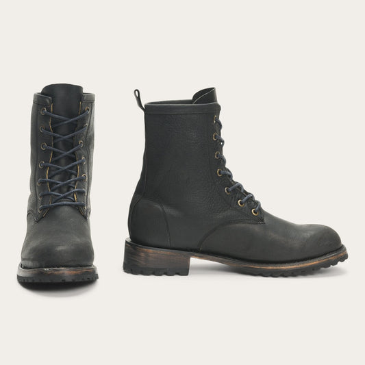 Sam Lace Up Black Leather