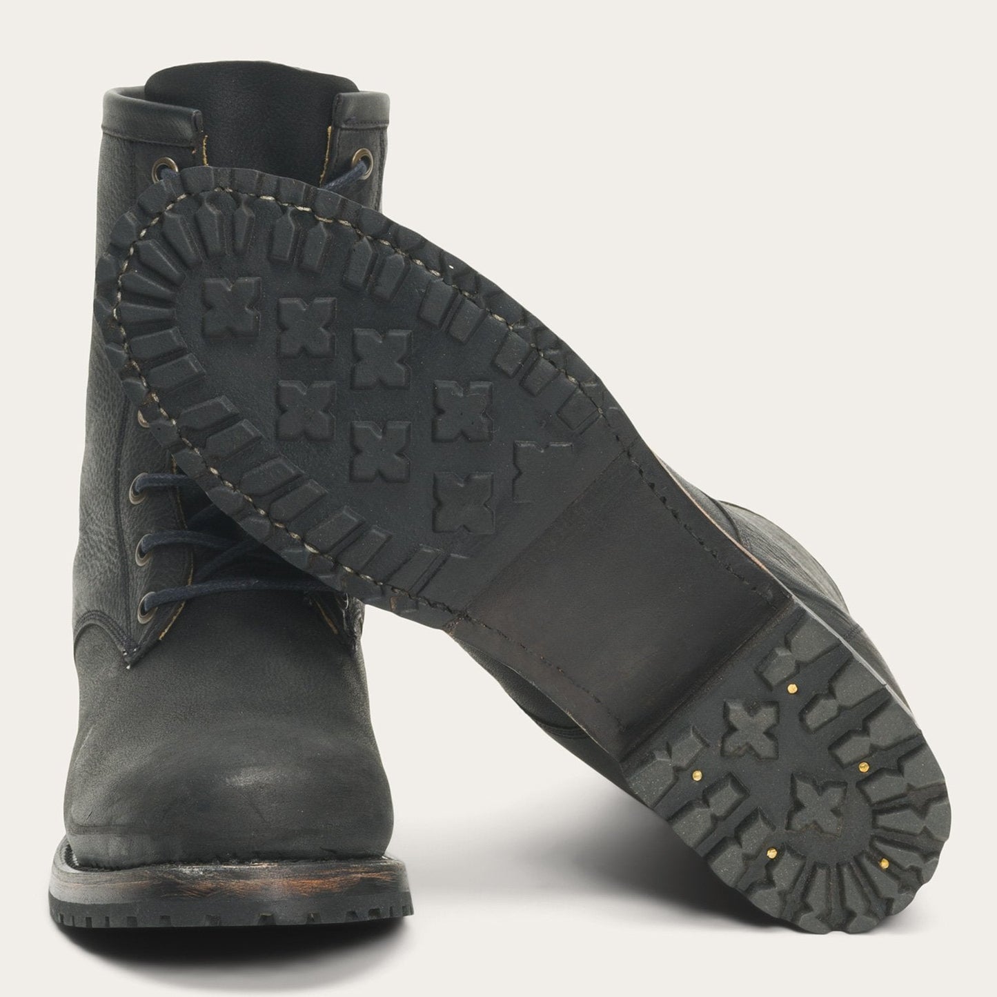 Sam Lace Up Black Leather