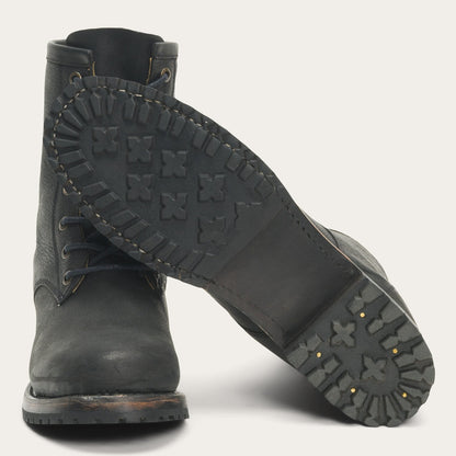 Sam Lace Up Black Leather