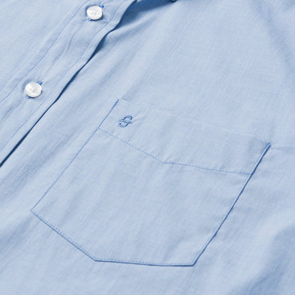 Blue Solid One-Pocket Snap-Front Shirt Blue