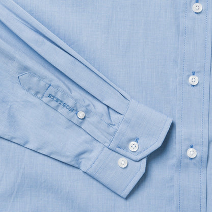 Blue Solid One-Pocket Snap-Front Shirt Blue