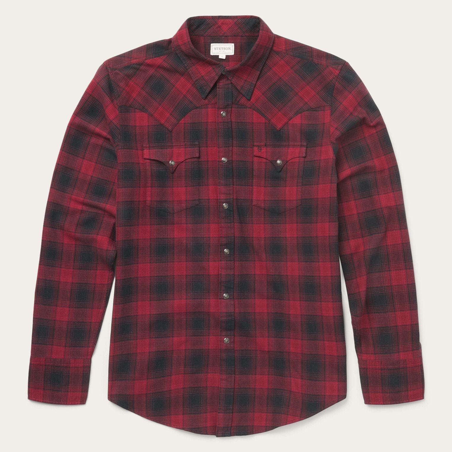 Brushed Twill Plaid Shirt Black