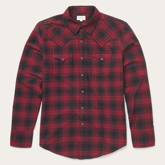 Brushed Twill Plaid Shirt Black