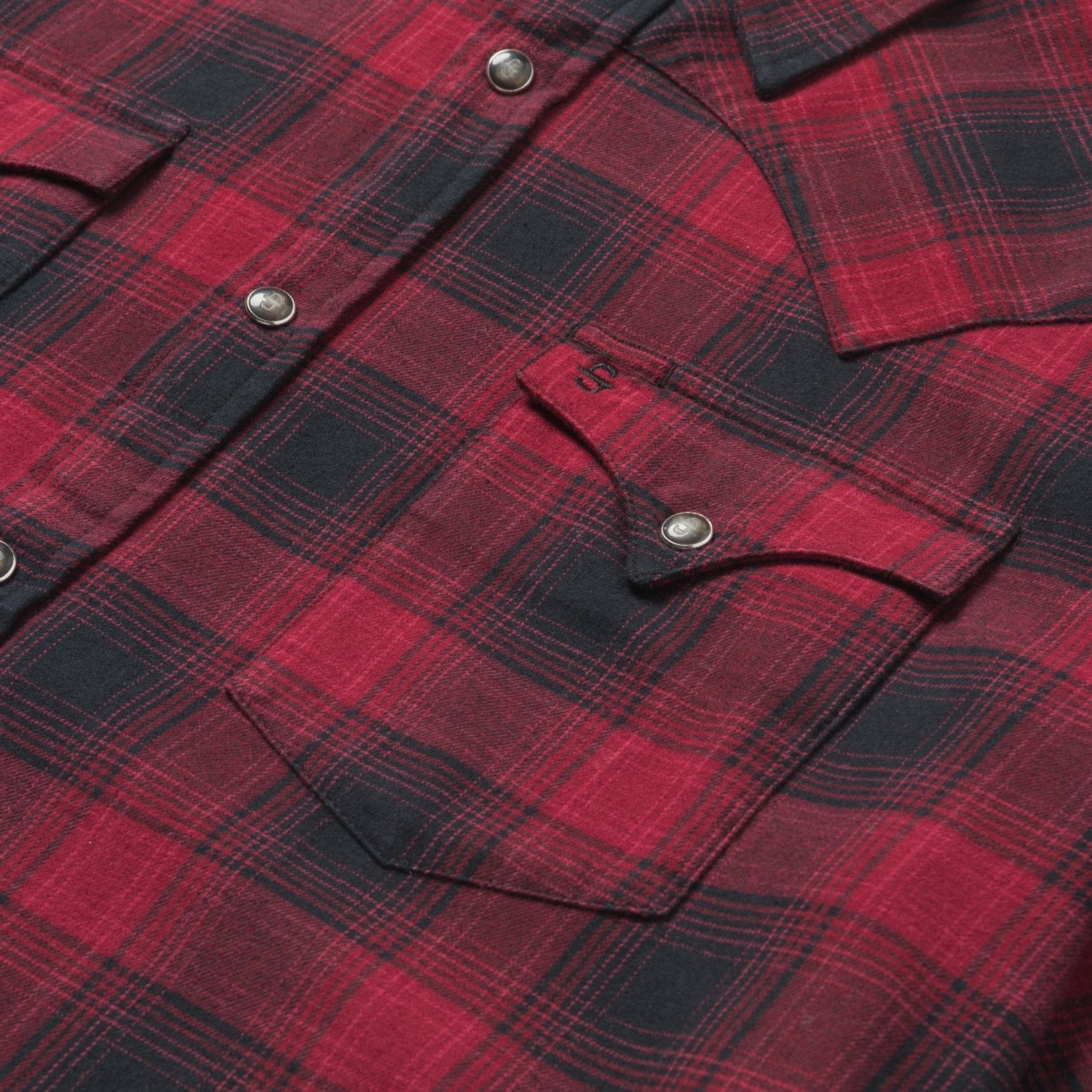 Brushed Twill Plaid Shirt Black