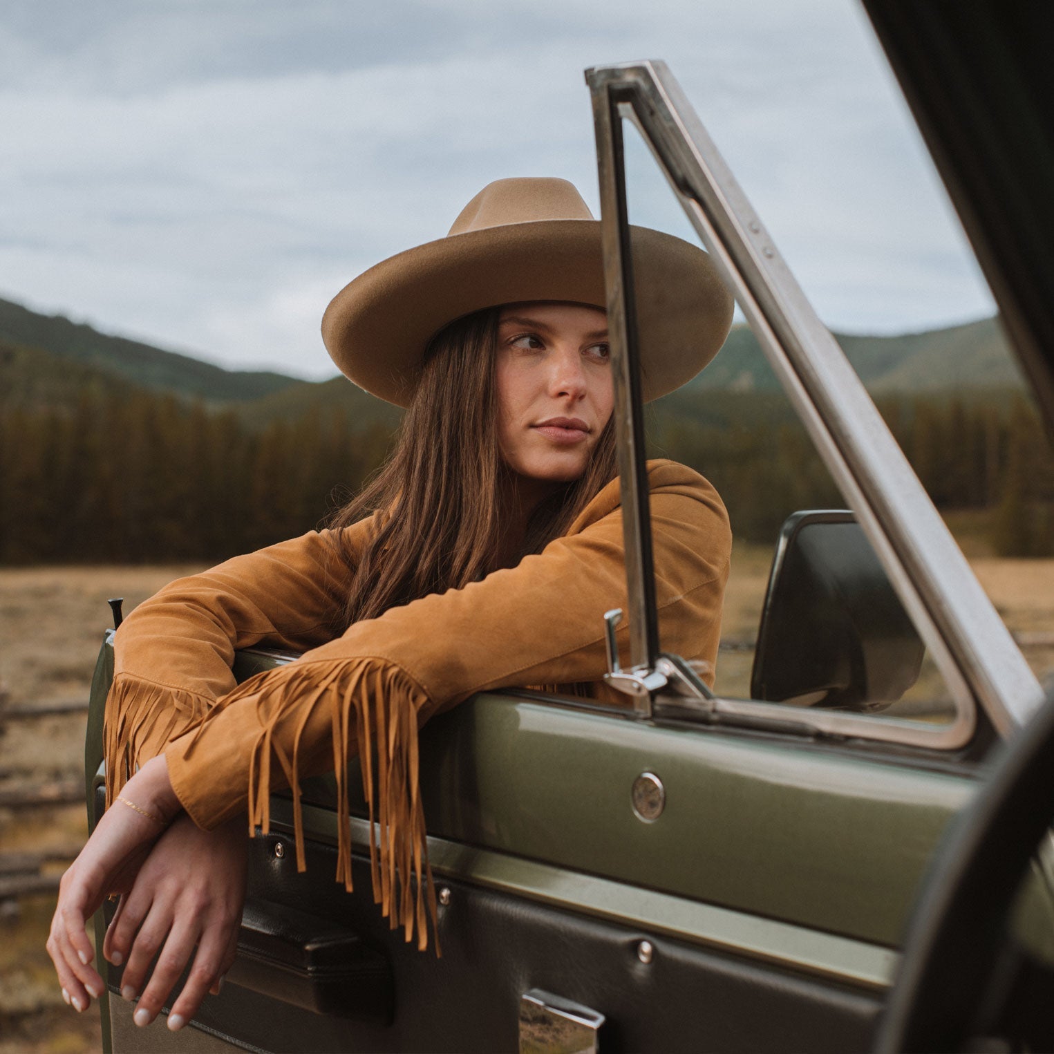 Lamb Suede Fringed Jacket Brown