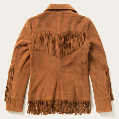Lamb Suede Fringed Jacket Brown