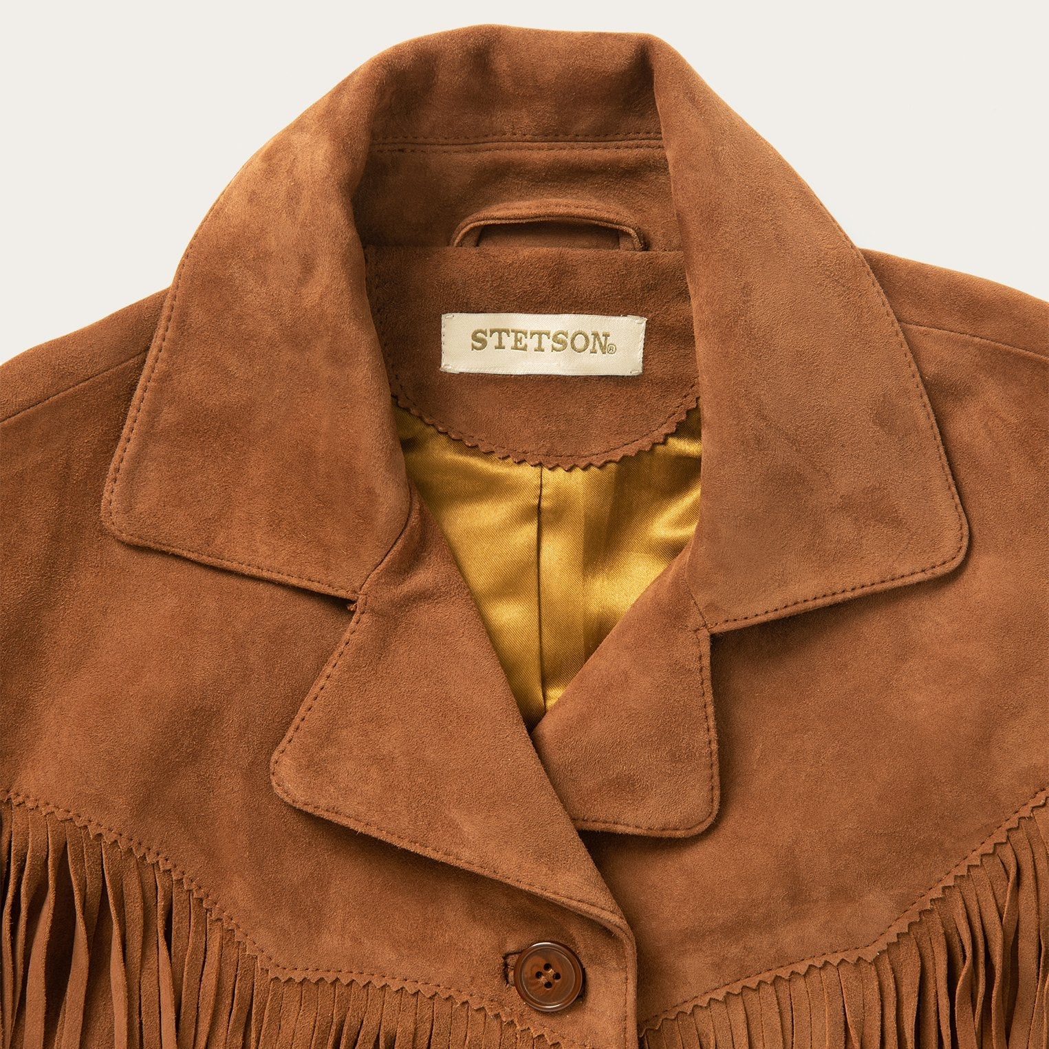 Lamb Suede Fringed Jacket Brown