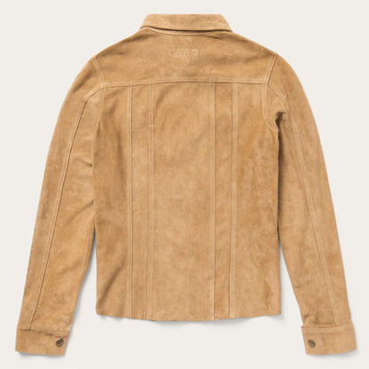 Suede Denim Shirt Jacket Brown