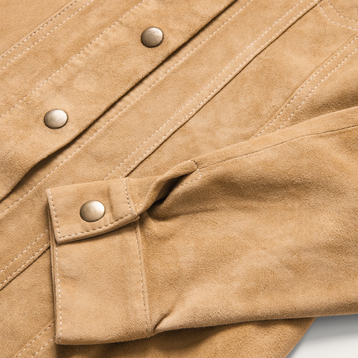 Suede Denim Shirt Jacket Brown