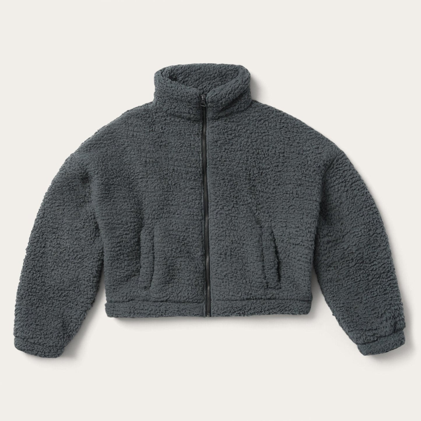 Fuzzy Teddy Bear Fleece Jacket Grey